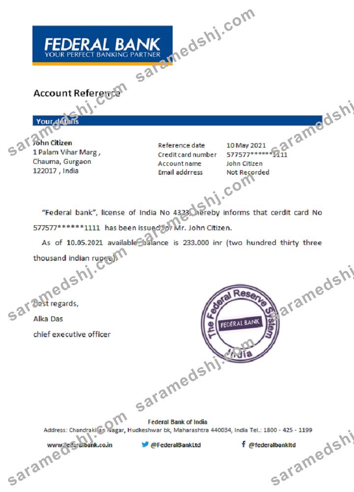 India_Federal bank_reference